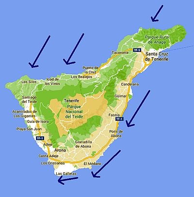 donde hace mas viento en tenerife